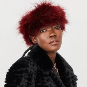 Elegant Red Fur Hat/Headband